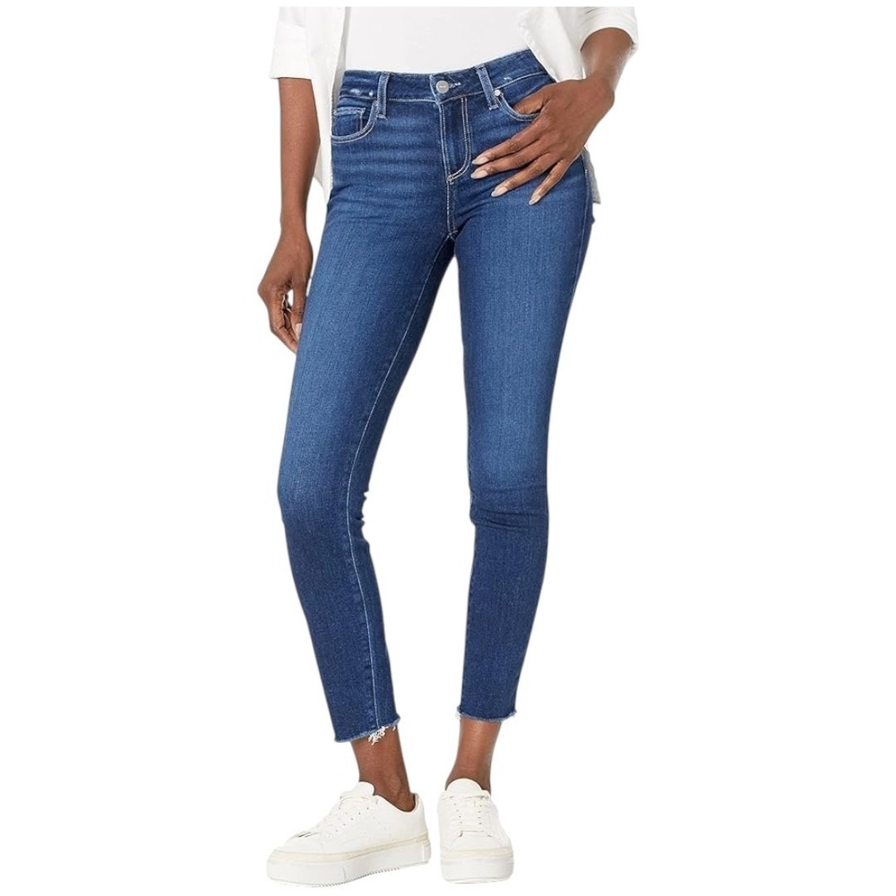 Paige Verdugo Ankle Jeans Sz 27 Blue Beaming Moon Distressed